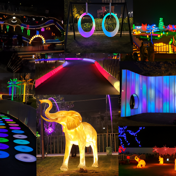 Night Flower Park- Riverfront, Ahmedabad, Gujarat.